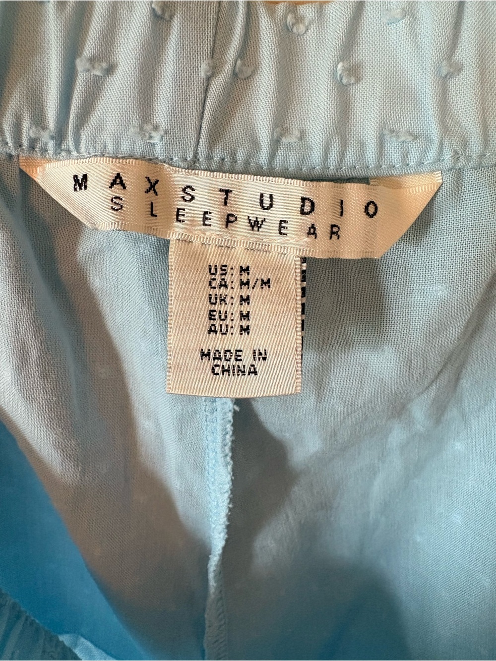 Max Studio Light Blue Wide Leg Eyelet Pants - Picture 2 of 4